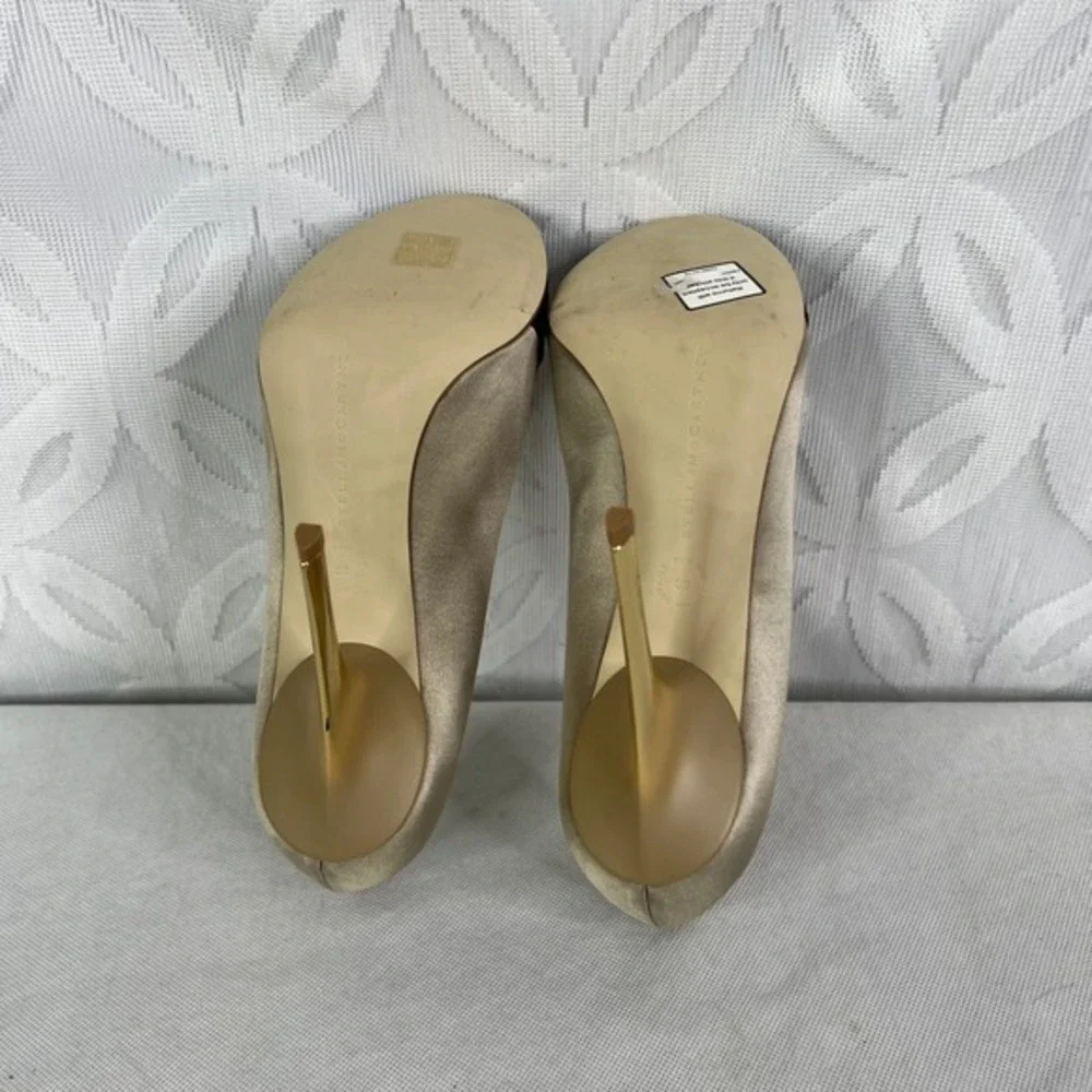Stella McCartney Two‎ Colors Satin Pumps Golden Metallic Size 9